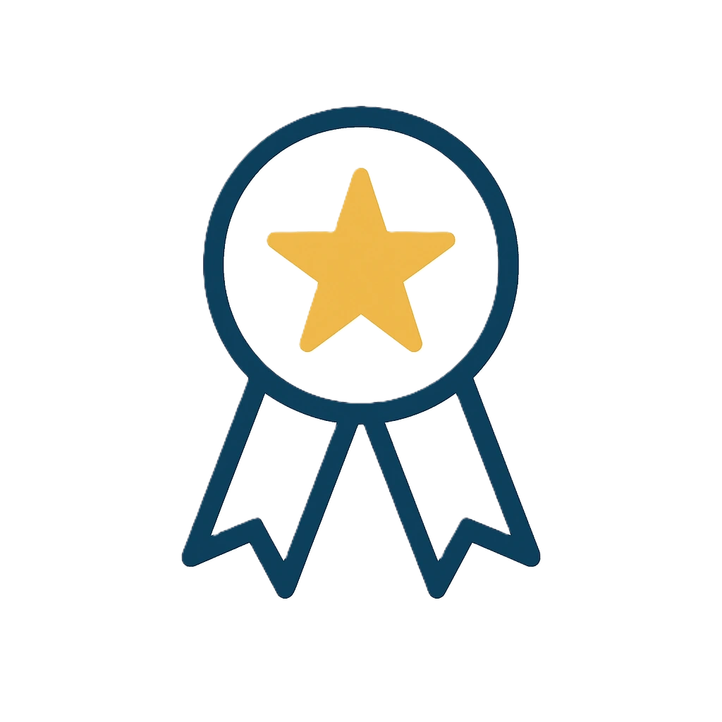 Icoon van een ster in een medaille